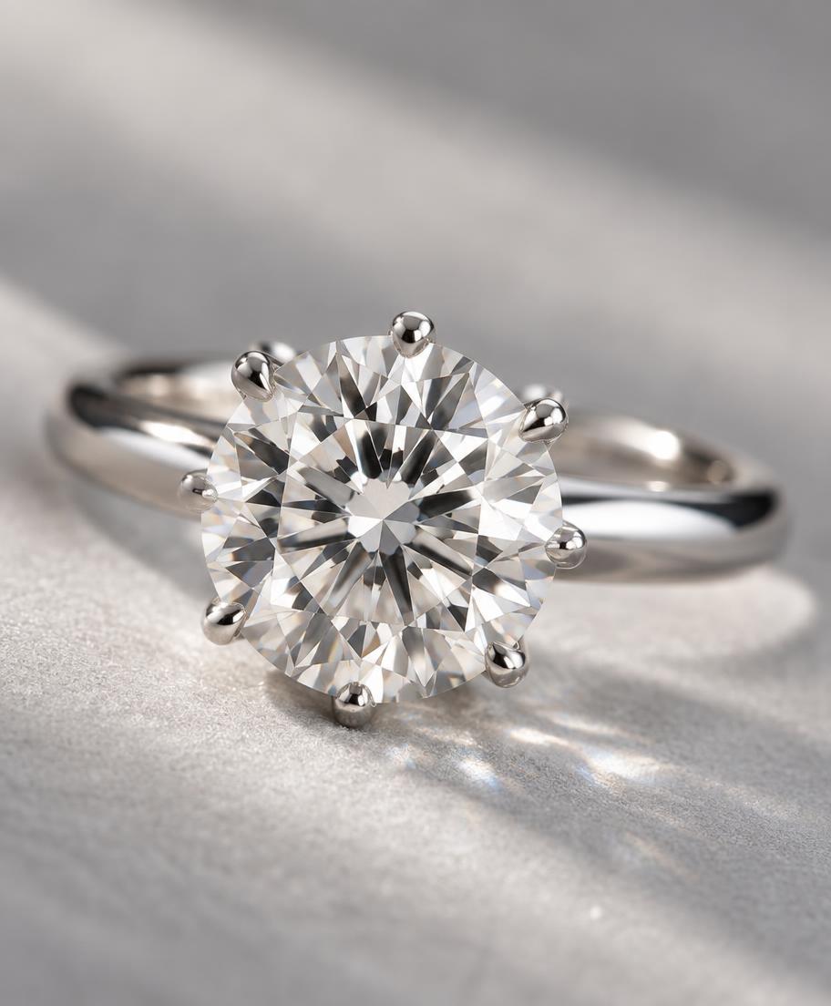Close-up of a solitaire diamond ring